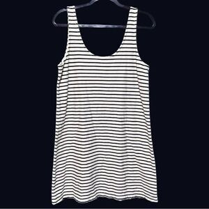 Madewell Womens Sleeveless Scoop Neck Pullover‎ Striped Dress Blue White